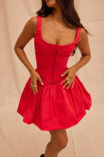 Chic Pleated Waist Mini Dress