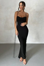 Elegant Ruched Backless Maxi Dress