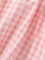 Pink Gingham Print Mini Dress