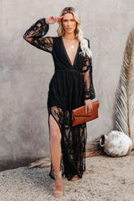 Boho Lace Long Sleeves Maxi Dress