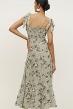 Spring Floral Sleeveless Midi Dress