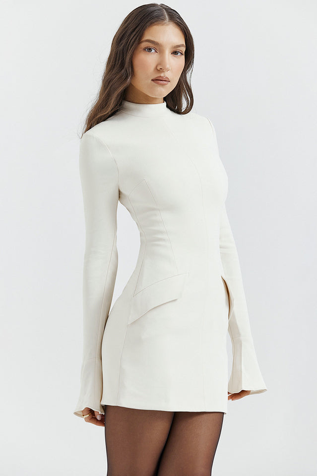 Solid Long Sleeves Bodycon Mini Dress