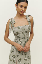 Spring Floral Sleeveless Midi Dress