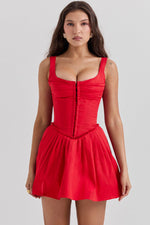 Chic Pleated Waist Mini Dress