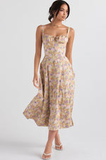Solid Bustier Slip Midi Sundress