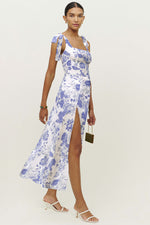 Spring Floral Sleeveless Midi Dress