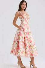 Dainty Floral Slip Midi Sundress
