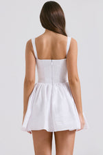 White Front Tie Sleeveless Mini Dress