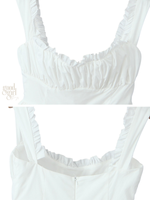 White Sleeveless Layered Mini Dress