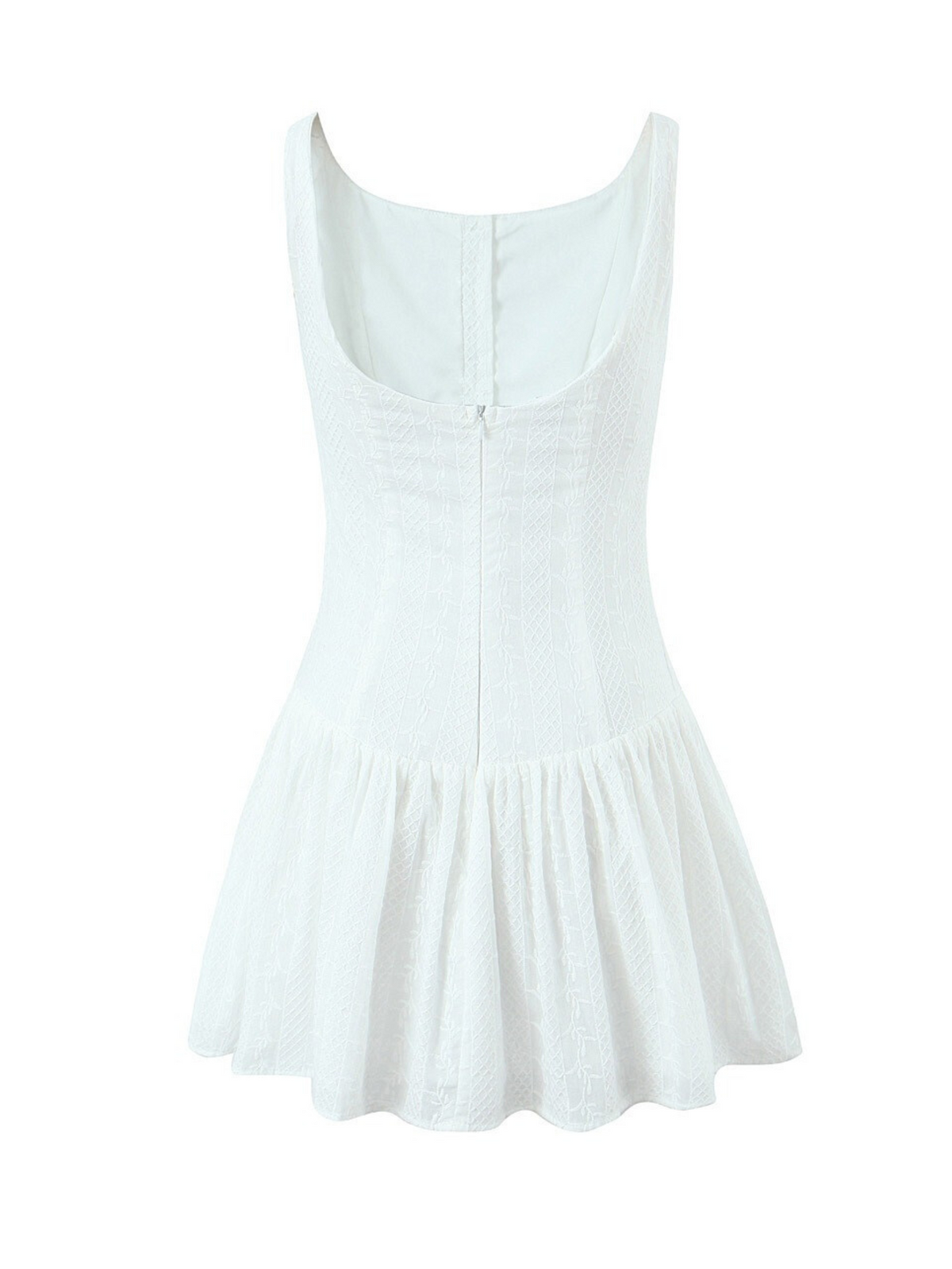 Sweet Eyelet Buttoned Mini Dress