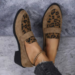 Leopard Print Pointed Toe Loafers