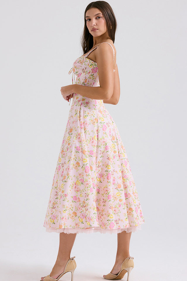 Dainty Floral Slip Midi Sundress