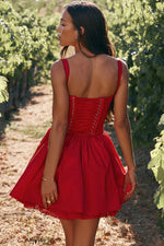 White Sleeveless Lace-Up Mini Dress