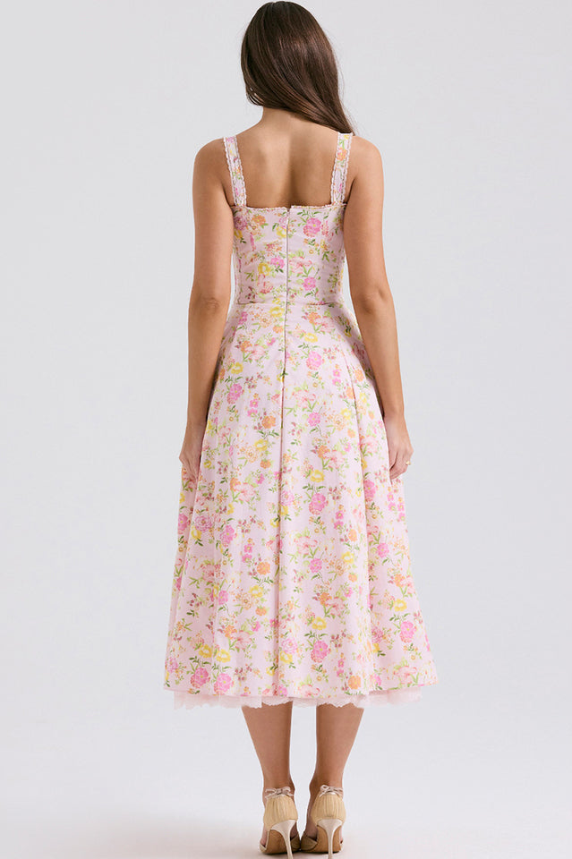 Dainty Floral Slip Midi Sundress