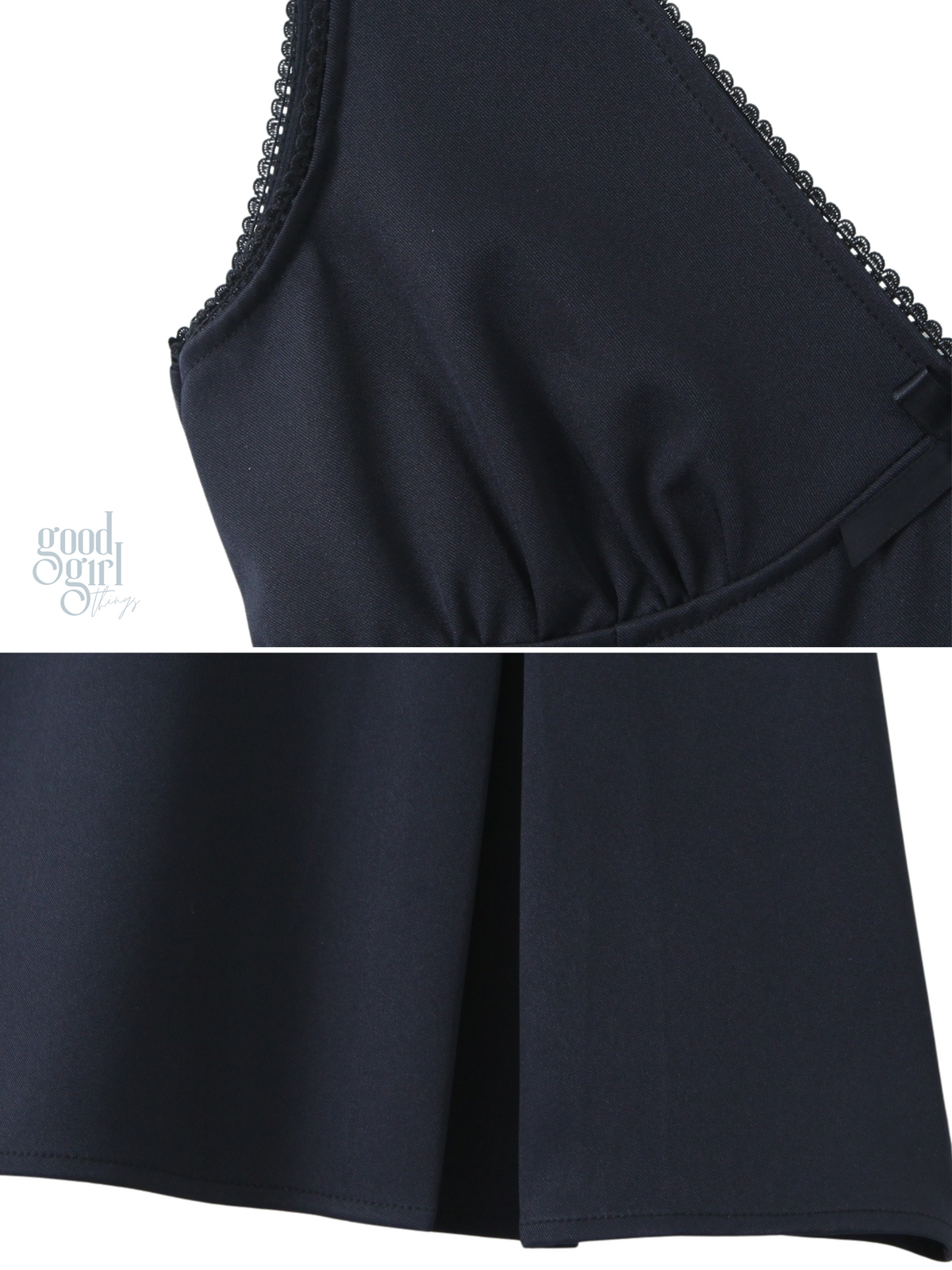 Navy Blue V Neck Mini Dress