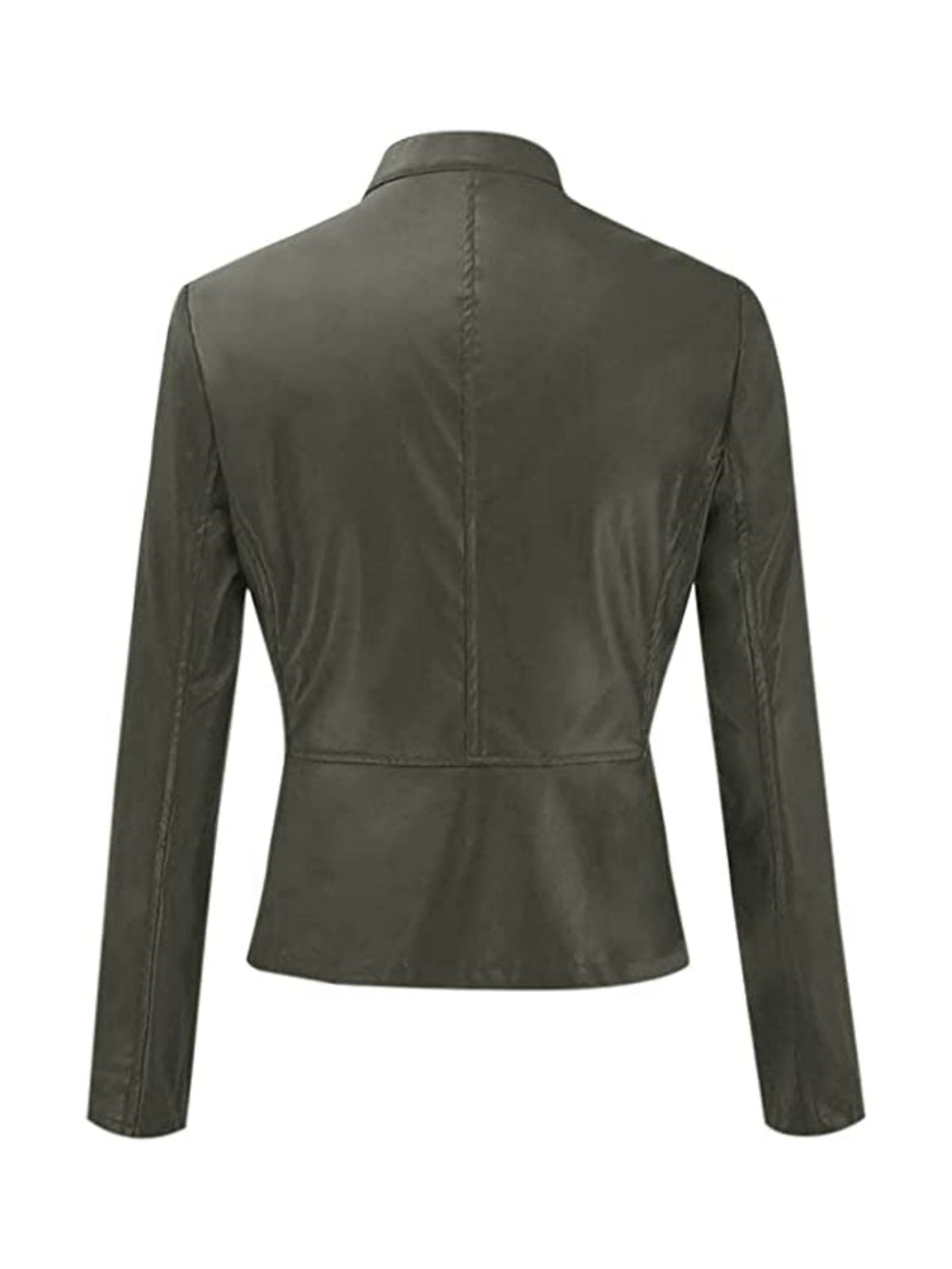 Cool Zippered Faux Leather Crop Jacket