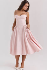 Elegant Pleated Waist Corset Sundress