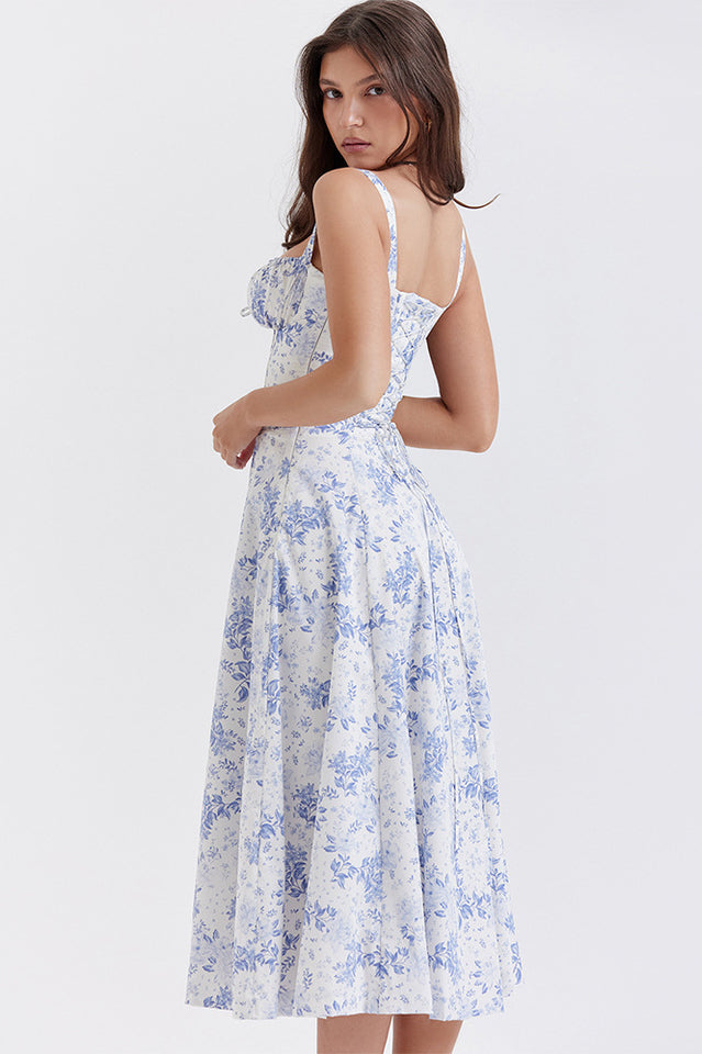 Solid Bustier Slip Midi Sundress