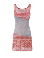 Red Geo Print Mini Dress