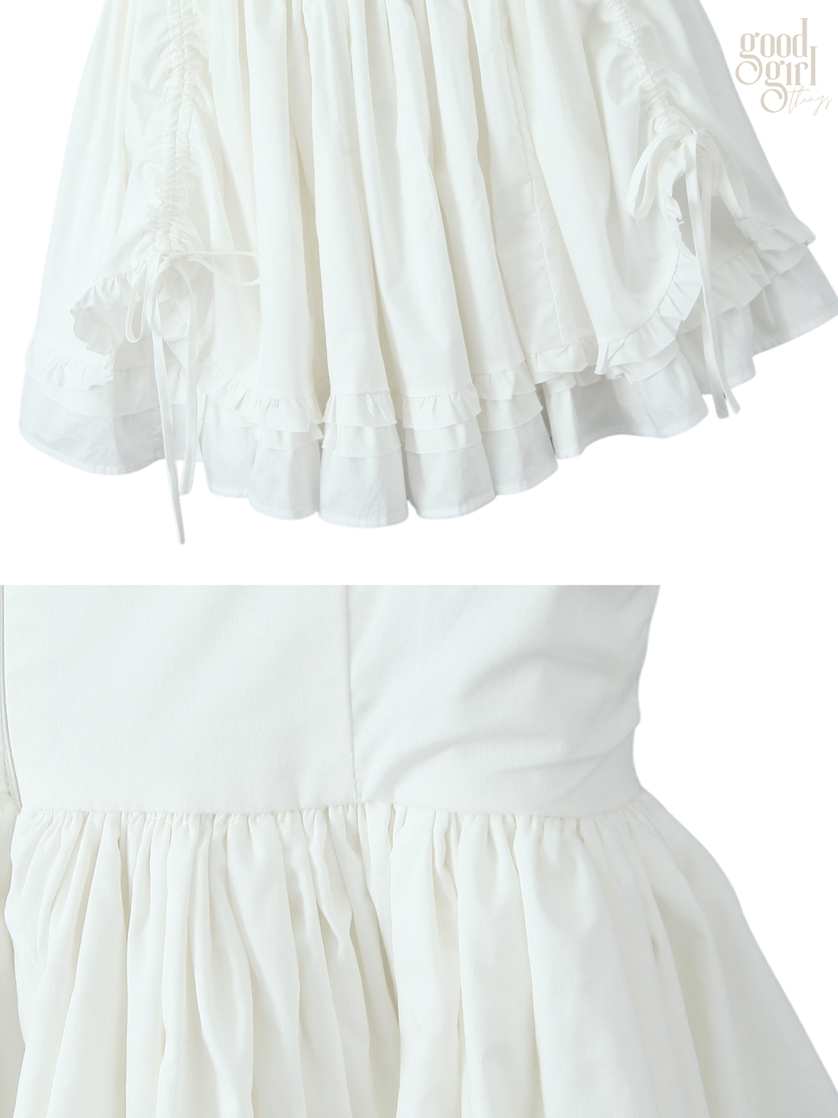 White Sleeveless Layered Mini Dress