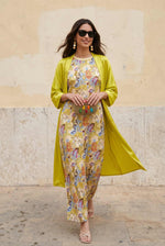 Retro Floral Sleeveless Midi Dress