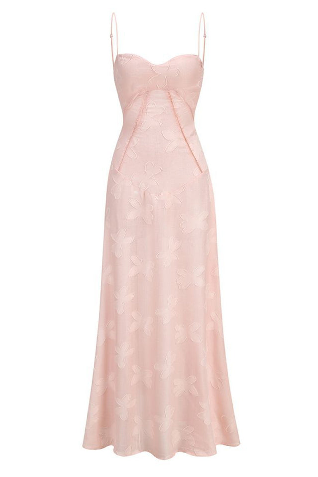 Vintage Floral Textured Slip Maxi Dress