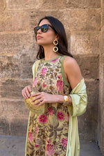Retro Floral Sleeveless Midi Dress