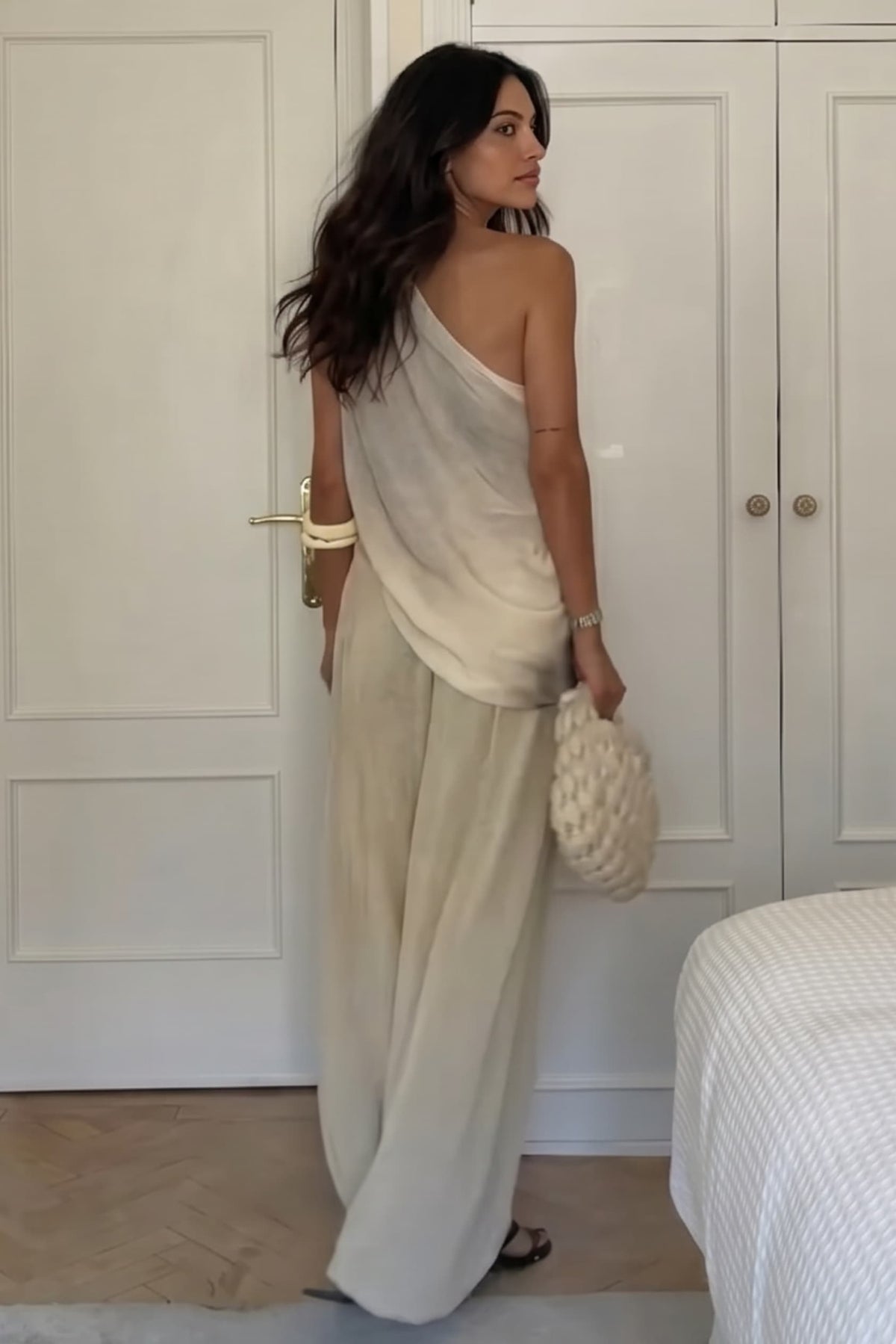 One-Shoulder Top And Bloomers Two-Piece Set