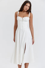 Solid Bustier Slip Midi Sundress