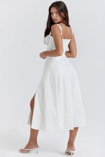 Solid Bustier Slip Midi Sundress