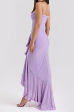 Glam Ruffled Front Ruched Gown