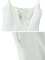 White Shoulder-Tie Mini Dress