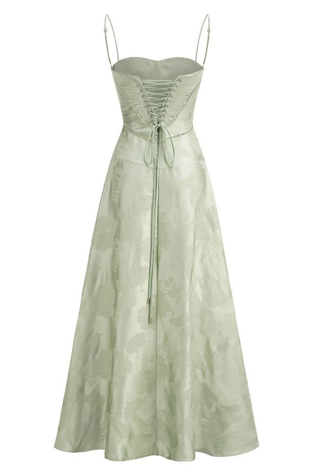 Vintage Floral Textured Slip Maxi Dress