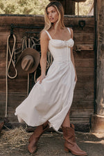 Solid Bustier Slip Midi Sundress