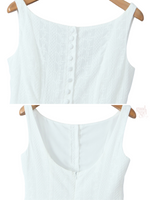 Sweet Eyelet Buttoned Mini Dress