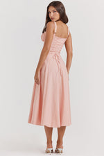 Solid Bustier Slip Midi Sundress