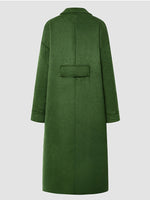 Elegant Green Long Woolen Coat