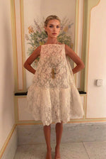 White Crochet Lace Mini Dress