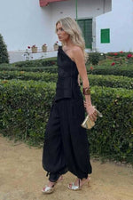 Black Strapless Top And Bloomers Set