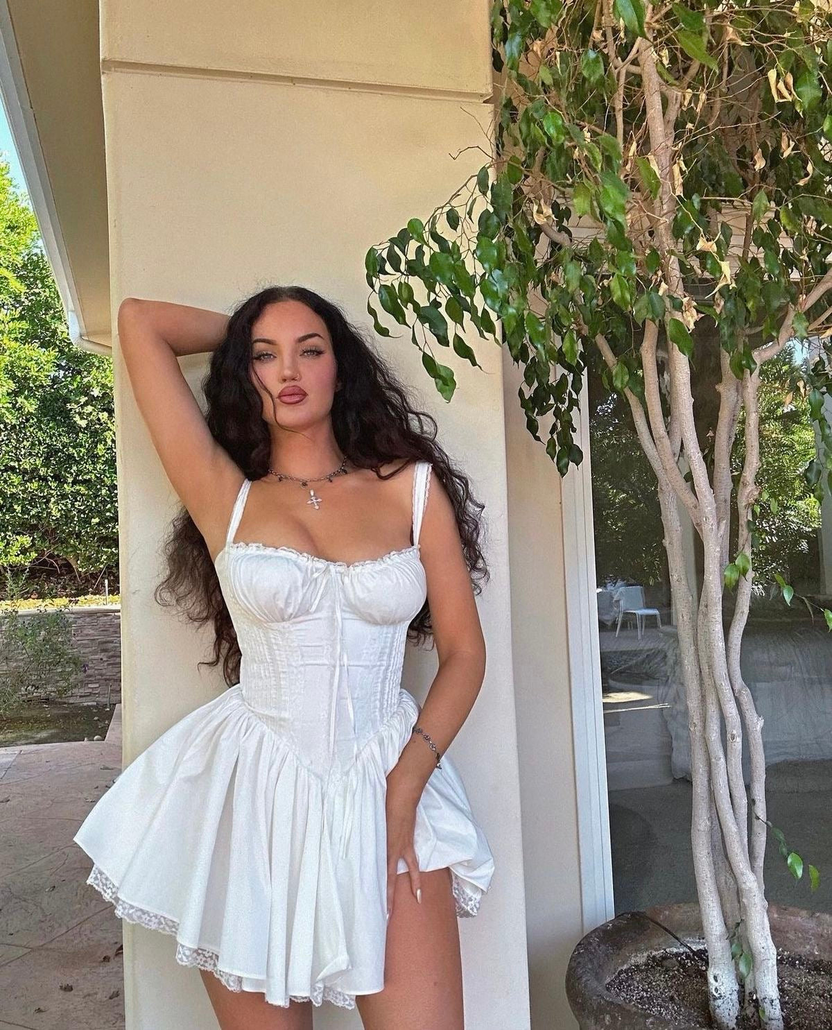 White Sleeveless Mini Dress