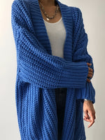 Chunky Ribbed Knit Long Cardigan