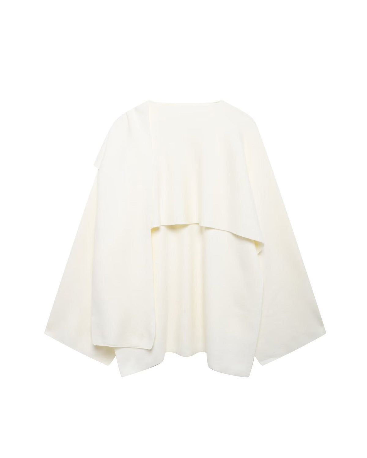 Asymmetric Scarf Detail Knitted Coat
