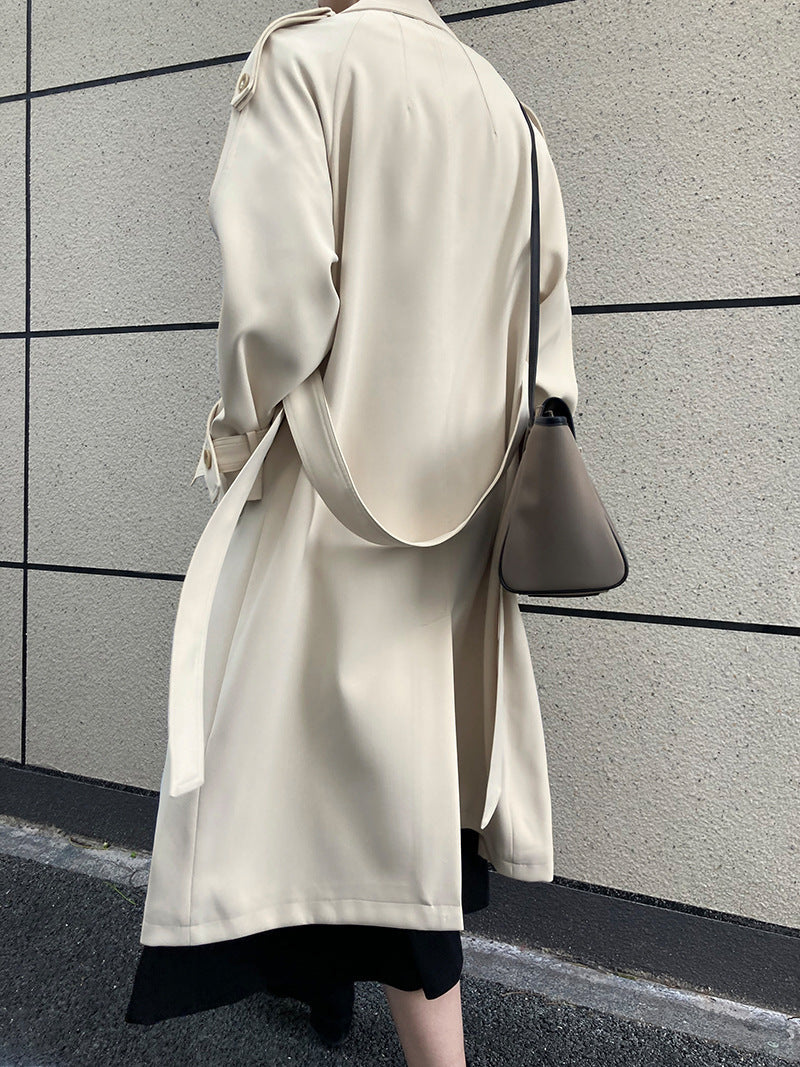 Double-Breasted Mid-Length Trench Coat