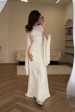 Mesh Bell sleeves Satin Maxi Dress