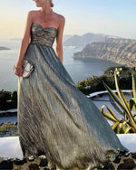 Strapless Sequined Bandeau Party Maxi Dress