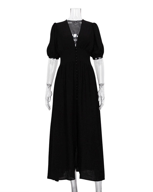 Elegant White Button Down Midi Dress