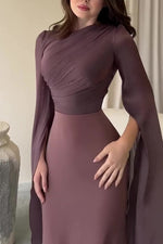 Mesh Bell sleeves Satin Maxi Dress