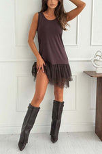 Slouchy Turtleneck Knit Sweater Dress