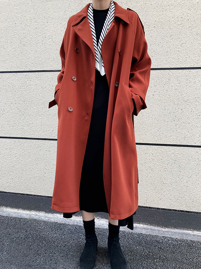 Double-Breasted Mid-Length Trench Coat