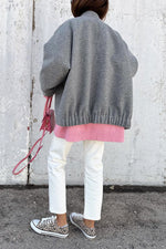 Heather Gray Oversized Wool Coat